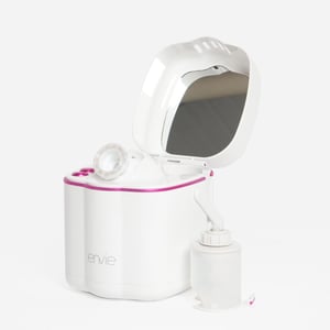 Envie Ionic Portable Facial Steamer with LED Spa Light for Women, White