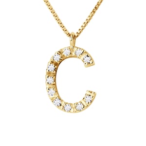 DIADEMA - Halsband med diamanter - C - Gulguld - Chaine Véntienne