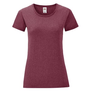 Fruit Of The Vrouwen / Dames Iconische T-Shirt (Heather Bordeaux)