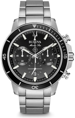 Bulova Marine Star Heren Zilveren Horloge 96B272
