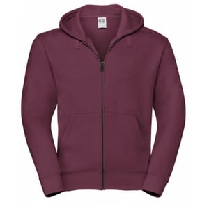 Russell Heren Authentieke Sweatshirt met volledige ritssluiting / Hoodie (Bourgondië)