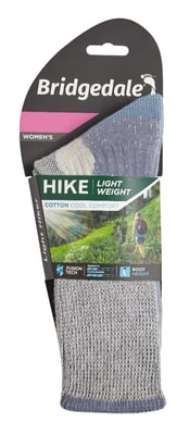 Bridgedale - Womens Hiking Lightweight Cotton Boot Socks -Smoky Blue