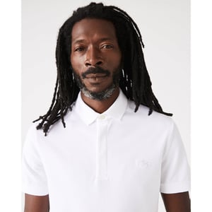 Lacoste White Paris Regular Stretch Cotton Piqué Polo Shirt