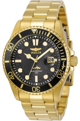 Invicta Pro Diver 30026 Heren Horloge - Quartz Uurwerk - Roestvrij Staal met zwarte Wijzerplaat - 43mm
