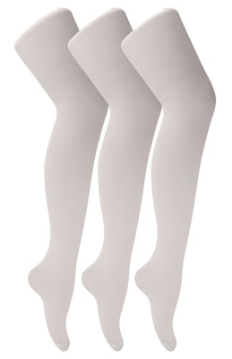 Sock Snob - Set van 3 balletpanty's van 70 denier voor meisjes - Wit