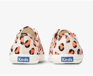 Keds Champion Women Leopard Rubber Outsole Pink/Coral Canvas Shoes