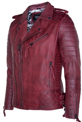 Leather Biker Quilted Brando Motorcycle Jacket