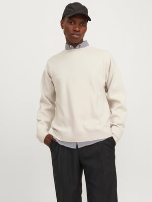 Jack & Jones Tröja Bradfort Stickad Rundhals Beige