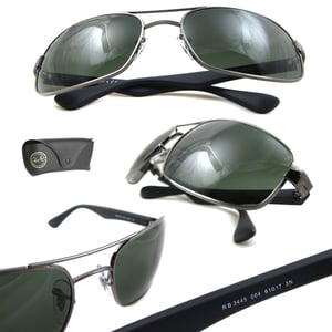 Rayban Zonnebril 3445 Gunmetal Groen 004