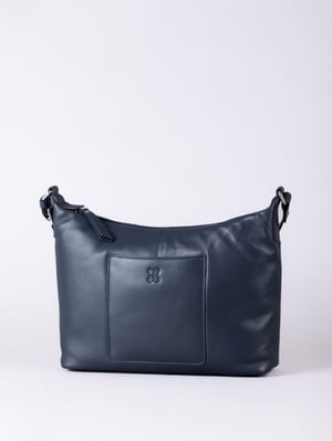 Talkin Leather Shoulder Bag in Navy