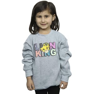 Disney Meisjes The Lion King Patroon Logo Sweatshirt (Sportgrijs)