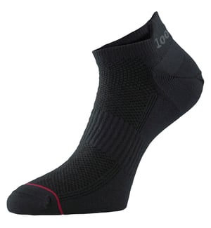1000 Mile - Mens Ultimate Low Cut Double Layer Moisture Wicking Trainer Socks - Black