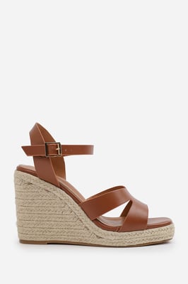 Wheres That From Womens 'Jaime' Wide Fit Cut Out Strap Detail Wedge Shoes With Buckle Closure