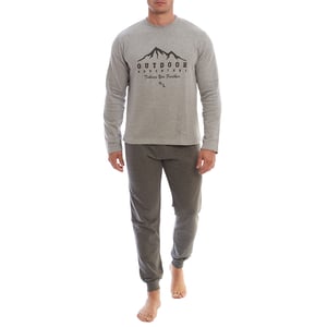 KLP3 Heren Lange Mouwen Fleece Winterpyjama