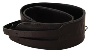 Costume National Women's Dark Brown Leather Double Buckle Belt