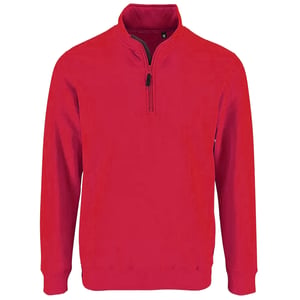 SOLS Mens Stan Contrast Zip Neck Sweatshirt (Red)