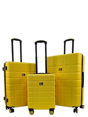 Geel Hard Shell Classic 8 Wheel Cabin Bagagekoffer Reiskoffers