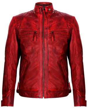 Leather Rock Racing Quilted Biker Jacket