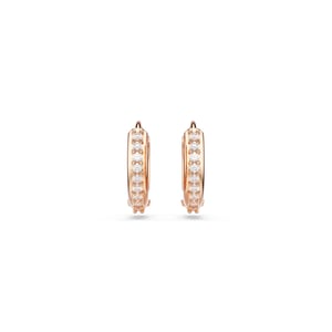 Swarovski 'Matrix' Dames Goudkleurige Metalen Hoepel Ohrringen - Roze 5690669