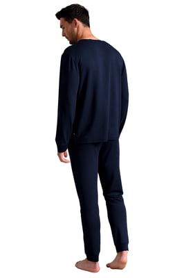 Mens Ted Baker Pyjama Bottoms | Breathable Casual Long Pyjama Joggers with Pockets - Navy