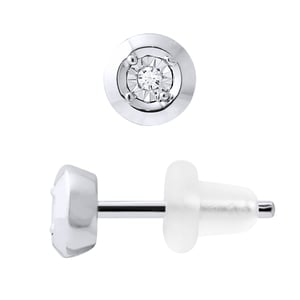 Diamond Stud Earrings 0.020 0.50 Cts Cts Illusion White Gold