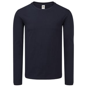 Fruit of the Loom Heren Iconische 150 T-Shirt met lange mouwen (Deep Navy)