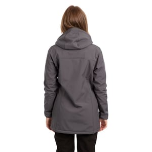 Trespass Dam/Kvinna Kristen Längre Längd Hooded Vattentät Jacka (Carbon)