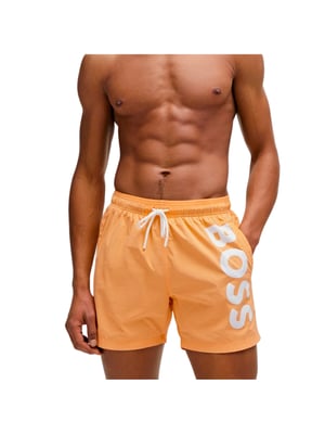 Men's Hugo Boss Vertical Logo Quick Dry Swim Shorts in Orange