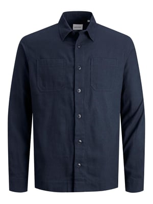 Logan effen overhemd - Marineblauwe blazer