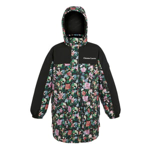 Regatta Womens/Ladies Christian Lacroix Cailar Floral Longline Waterproof Jacket (Black)