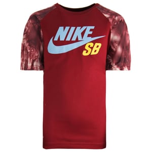 Nike Skateboarding Dri-Fit Sleeve Crew Neck Burgundy Junior T-Shirt 977568 723