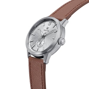 Heritor Automatic Argento leren band horloge