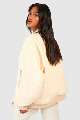 Oversized Wool Look Bomber Jacket