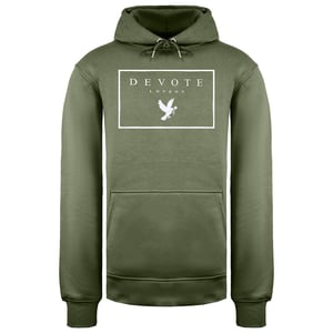 Devote London Mens Olive/White Hoodie