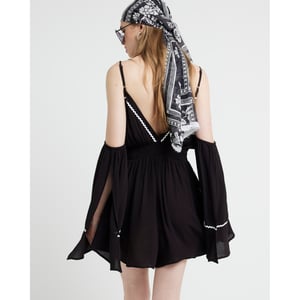 River Island Womens Playsuit Black Embroidered Cold Shoulder
