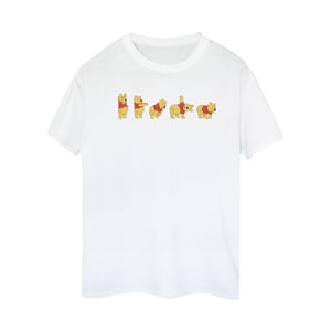 Disney Womens/Ladies Winnie The Pooh Stretching Cotton Boyfriend T-Shirt (White)