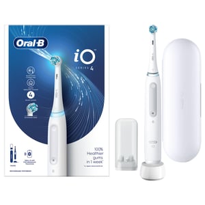 Oral-B iO4 Electric Toothbrush with Toothbrush Head & Travel Case, White