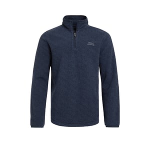 Weird Fish Mens Errill Textured Eco Friendly Quarter Zip Fleece Top (Navy)