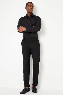 Black Slim Fit Long Sleeve Easy Iron Shirt