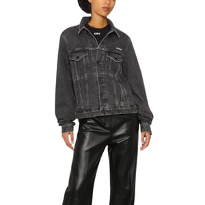 Off-White Diag Design Regular Fit - Mörkgrå denimjacka