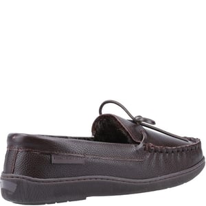 Hush Puppies Mens Ace Leather Slippers (Brown)