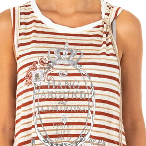 Sleeveless dress with round neck LWRE31 woman
