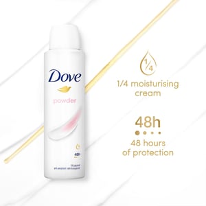 Dove Powder Anti-Perspirant with 48H Sweat Protection Deo for Women 150ml, 3pk