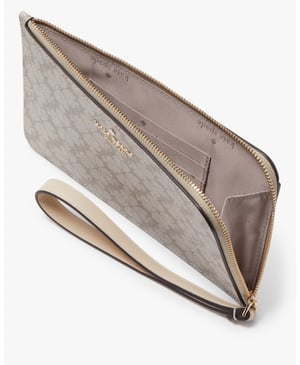 Lucy Spade Flower Pvc Medium L-Zip Wristlet