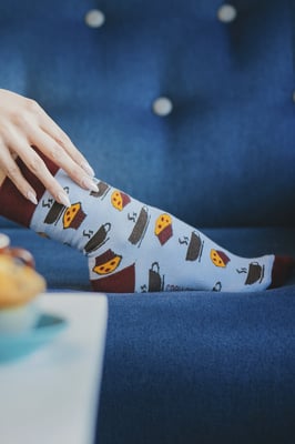 SPOX SOX - Mens & Ladies Mismatched Novelty Odd Socks - Coffee & Muffins