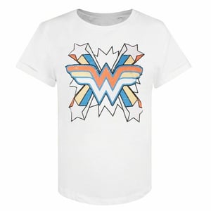 DC Comics Wonder Woman Burst Womens White T-Shirt