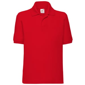 Fruit of the Loom Kinder/Kids Piqué Poloshirt met Korte Mouwen (Rood)