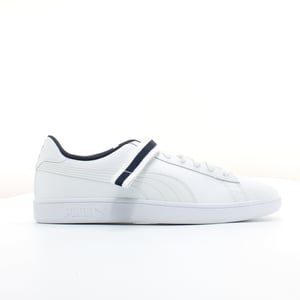 Puma Smash V2 White Leather Mens Lace Up Trainers 366912 02