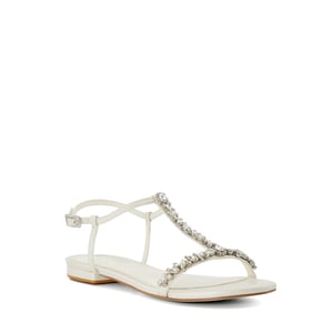Dune Ladies Nuptuals - Jewel Embellished Flat T-Bar Wedding Sandals