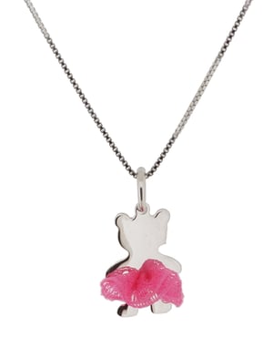 Orphelia 'Bear Bow' Kind 925 Sterling Zilver Set: Ketting-Hanger + Oorbellen - Zilver SET-7132